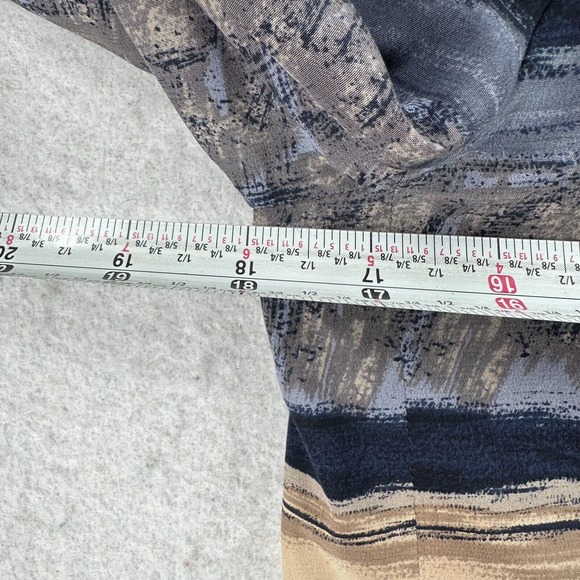 Vintage Pendleton 100% Silk Top Womens 4 Blue Beige Aztec Southwestern Blouse‎ - Picture 13 of 15